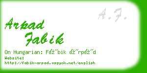 arpad fabik business card